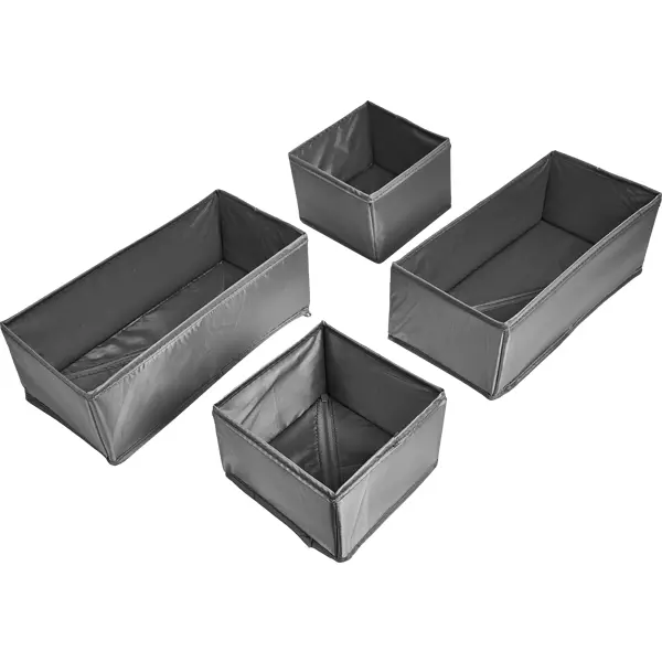 Набор коробок без крышки 15x11x31/15x11x15 см полиэстер цвет серый 4 шт