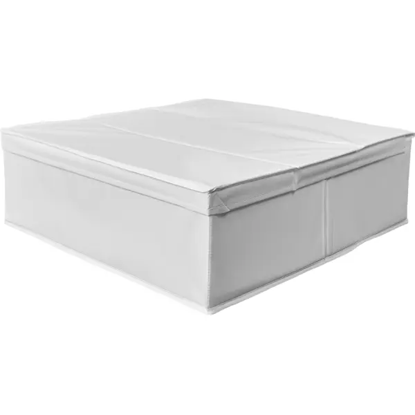 Короб для хранения с крышкой 55x18x52 полиэстер цвет белый