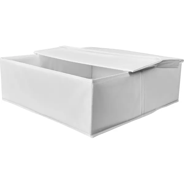 Короб для хранения с крышкой 55x18x52 полиэстер цвет белый