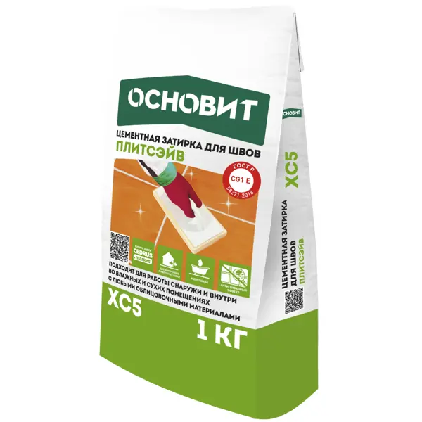 Затирка цементная Основит XC5 цвет светло-зеленый 1 кг