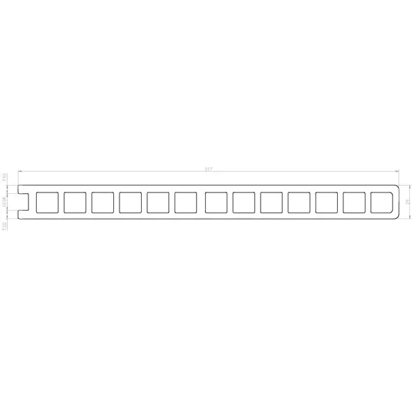 Ступень прямая цельная ДПК Classic 3000x317x28 мм венге