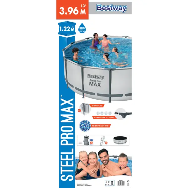 Каркасный бассейн Bestway Steel Pro Max 3.96x1.22 12690 л