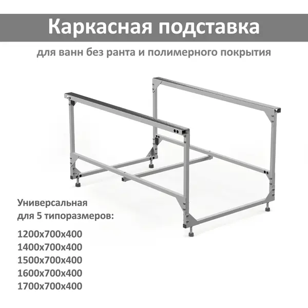 Каркас для ванны Inva 80x54 см