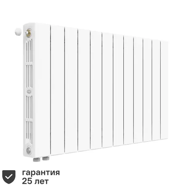 Радиатор секционный Rifar Supremo VL 500/90 12 секций нижнее левое подключение биметалл белый