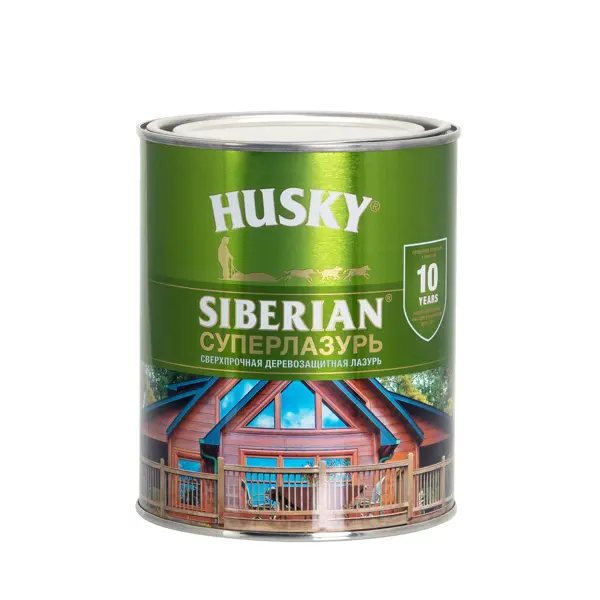 Лазурь для дерева Husky Siberian Суперлазурь цвет бесцветный 0.9 л