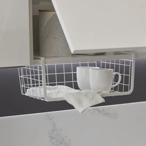 Корзина для хранения 36x14.5x25 см сталь белый