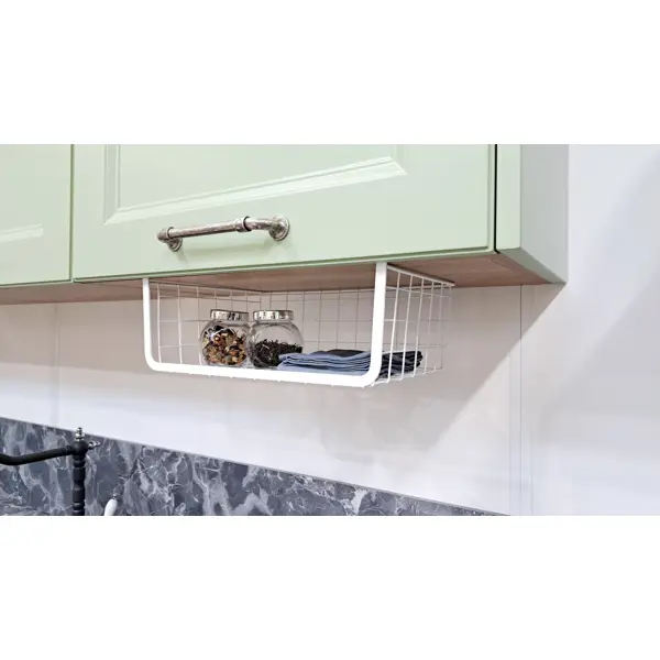 Корзина для хранения 36x14.5x25 см сталь белый