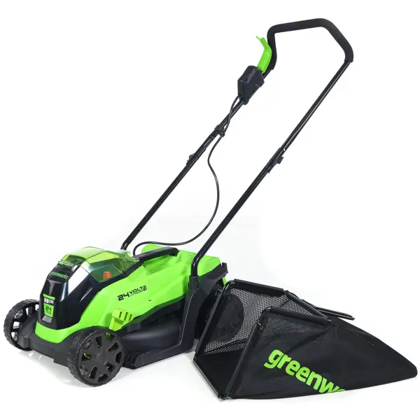Газонокосилка аккумуляторная бесщеточная Greenworks 2516107UA 24 В 33 см 2 Ач АКБ и ЗУ входит в комплект