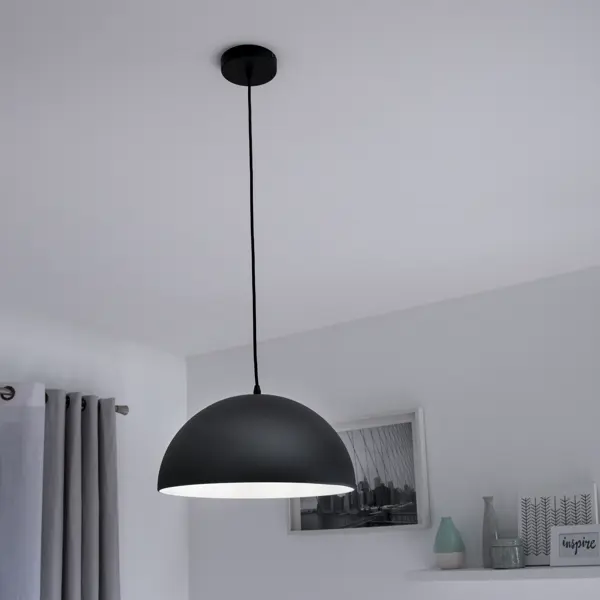 Светильник подвесной Inspire «Cedar», 1 лампа, 3 м², цвет чёрный матовый
