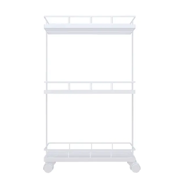 Стеллаж для ванной комнаты на колёсах Март 39x12x66 см цвет белый