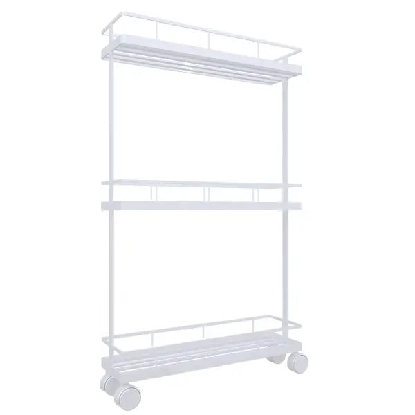 Стеллаж для ванной комнаты на колёсах Март 39x12x66 см цвет белый