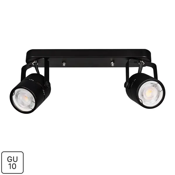 Спот поворотный Arte Lamp Mizar 2 лампы GU10 4 м² цвет черный
