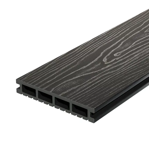 Террасная доска ДПК Decking цвет Жженый кедр 3000x150x24 мм двусторонняя вельвет/структура дерева 0.45 м²