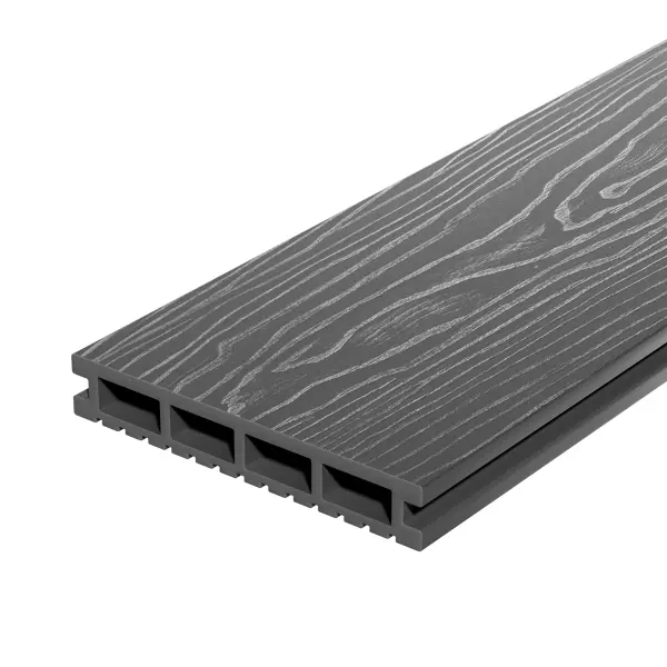 Террасная доска ДПК Decking цвет Дымчатый дуб 3000x150x24 мм двусторонняя вельвет/структура дерева 0.45 м²