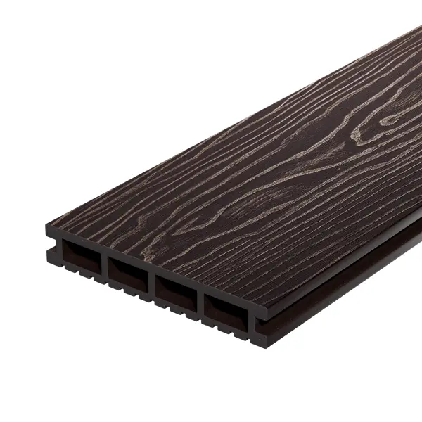 Террасная доска Decking цвет Темный орех 3000x150x24 мм двусторонняя вельвет/структура дерева 0.45 м²