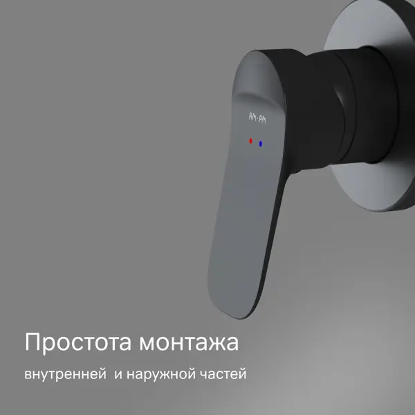 Смеситель для душа встраиваемый AM.PM Moxie F9M72622, скрытый монтаж, однорычажный, цвет черный матовый