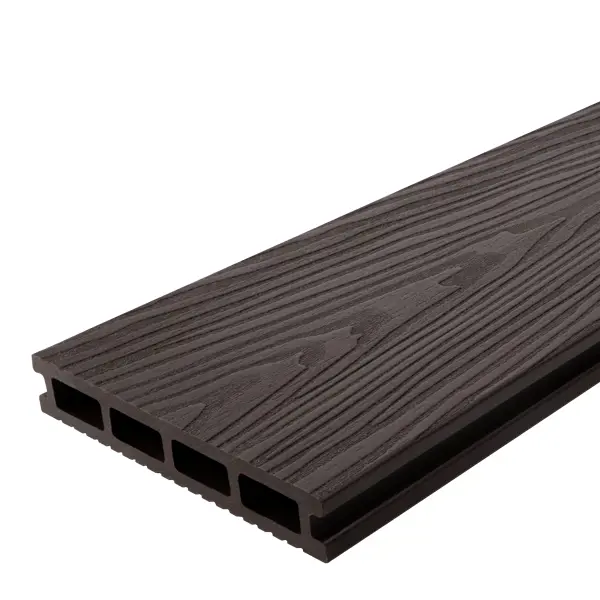 Террасная доска ДПК T-Decks цвет Венге 3000x150x25 мм двусторонний вельвет 0.6 м²