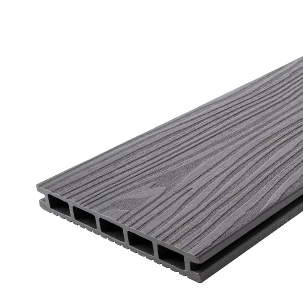 Террасная доска ДПК T-Decks цвет Серый 3000x150x20 мм двусторонний вельвет 0.45 м²