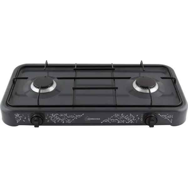 Газовая настольная плита Homestar HS-1202 59 см 2 конфорки цвет черный
