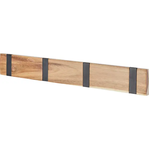 Вешалка настенная Ply 4 крючка 49.5x7 см цвет черный