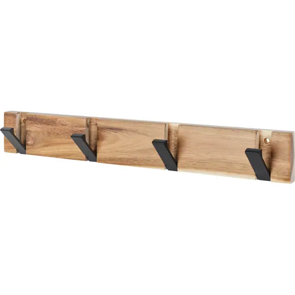 Вешалка настенная Ply 4 крючка 49.5x7 см цвет черный