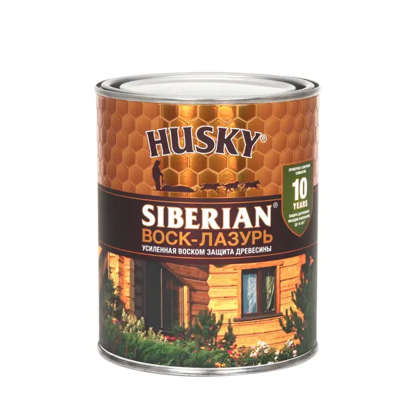 Воск-лазурь Husky Siberian полуматовый светлый дуб 0.9
