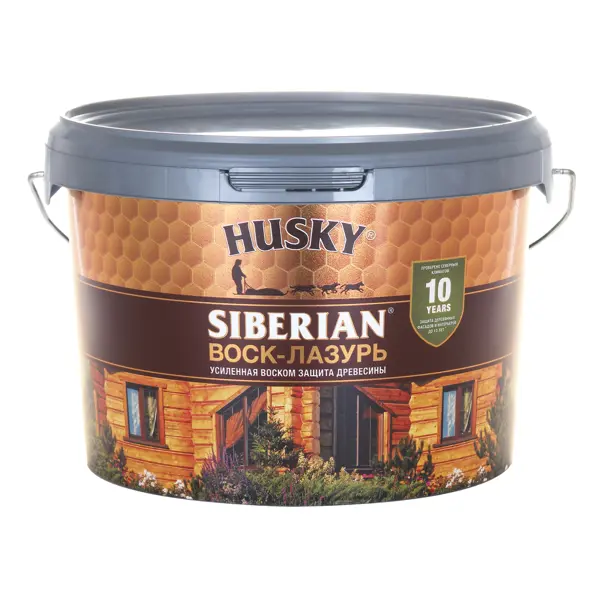 Воск-лазурь Husky Siberian полуматовый прозрачный 2.5