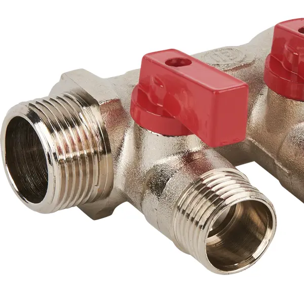 Коллектор Euros на 2 выхода 3/4"x1/2" НР латунь