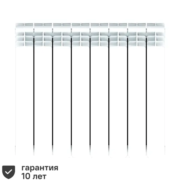 Радиатор секционный Rifar Base 500/100 биметалл 8 секций нижнее правое подключение цвет белый