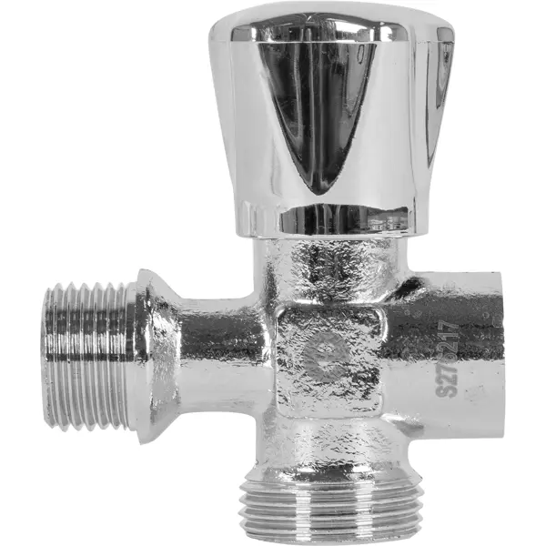 Вентиль запорный для стиральной машины Equation DN15 PN10 1/2"x3/4"x1/2" НР/ВР ручка барашек латунь