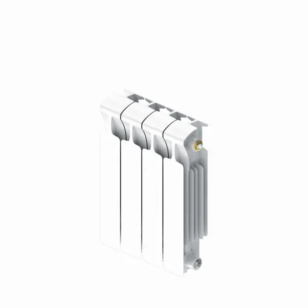 Радиатор секционный Rifar Monolit 350/100 биметалл 4 секции нижнее правое подключение цвет белый