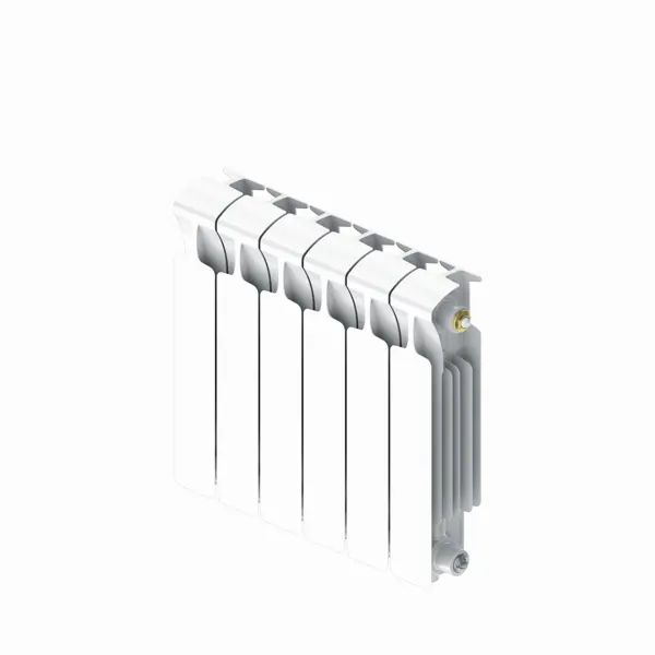 Радиатор секционный Rifar Monolit 350/100 биметалл 6 секций нижнее правое подключение цвет белый