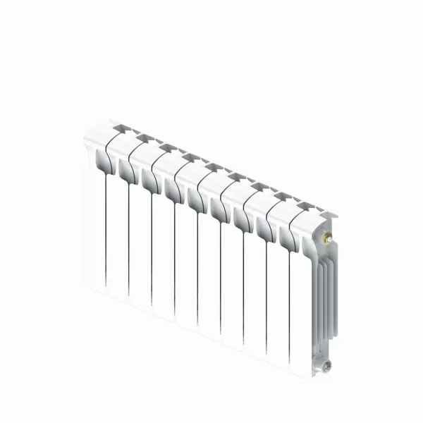 Радиатор секционный Rifar Monolit 350/100 биметалл 10 секций нижнее правое подключение цвет белый