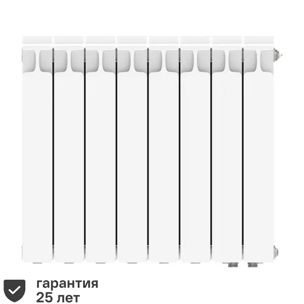 Радиатор секционный Rifar Monolit 500/100 биметалл 8 секций нижнее правое подключение цвет белый