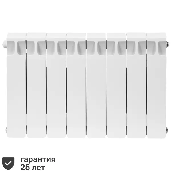 Радиатор секционный Rifar Monolit 350/100 биметалл 8 секций нижнее левое подключение цвет белый
