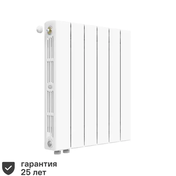Радиатор секционный Rifar Supremo VL 500/90 6 секций нижнее левое подключение биметалл белый