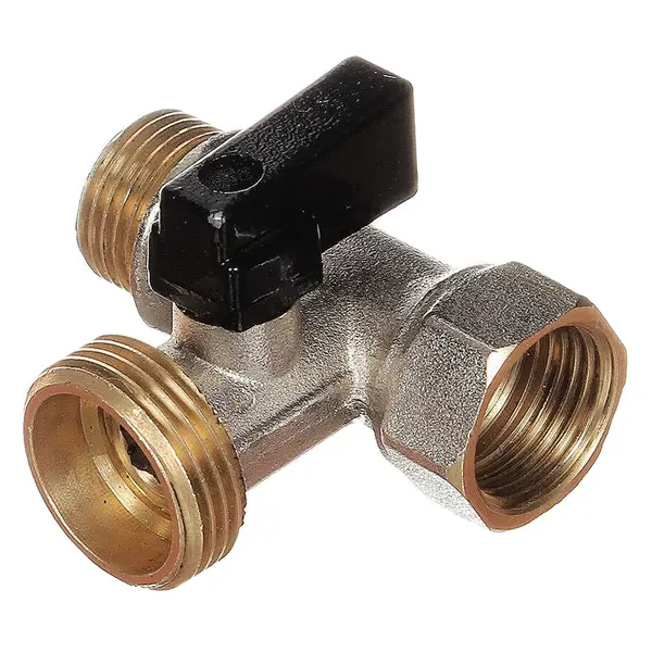 Кран шаровой трехпроходной MPF 1/2" НР x3/4" НР x1/2" ВР латунь