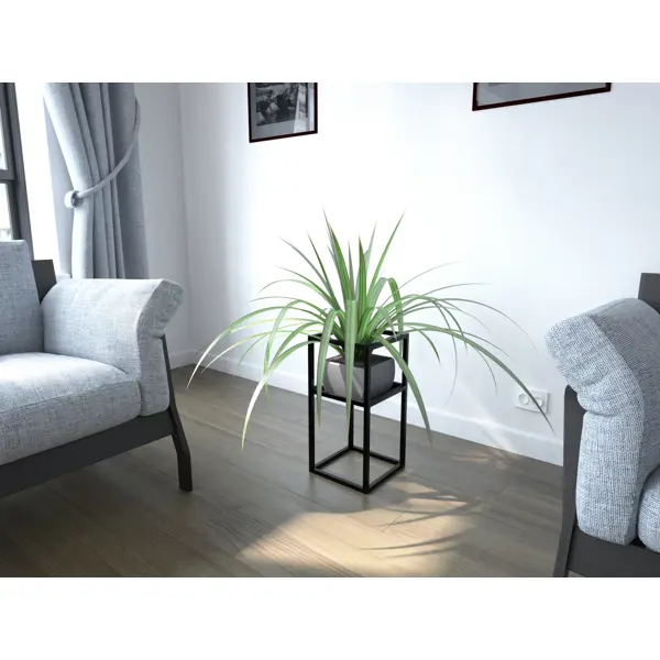 Подставка для цветочного горшка 25x50x25 см с полкой сталь