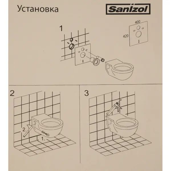 Прокладка универсальная для подвесного унитаза 40x42 см полистирол цвет белый