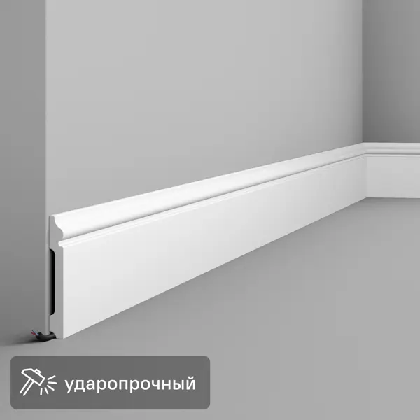 Плинтус полистирол ударопрочный Inspire белый 15x120x2000 мм