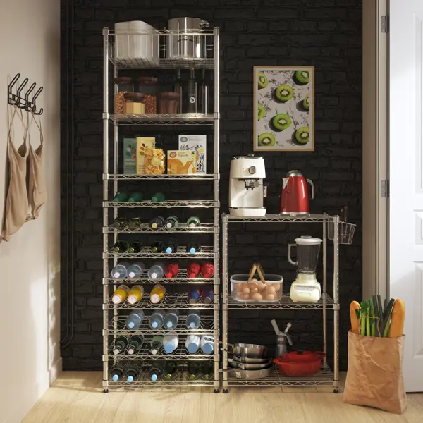 Корзина для стеллажа Spaceo 60x35x14 см цвет хром