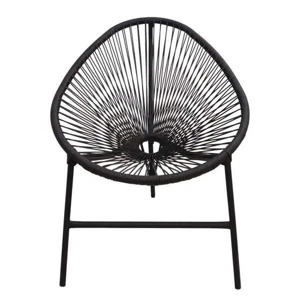 Стул Acapulco AC001 73x83x88 см искусственный ротанг/сталь цвет черный