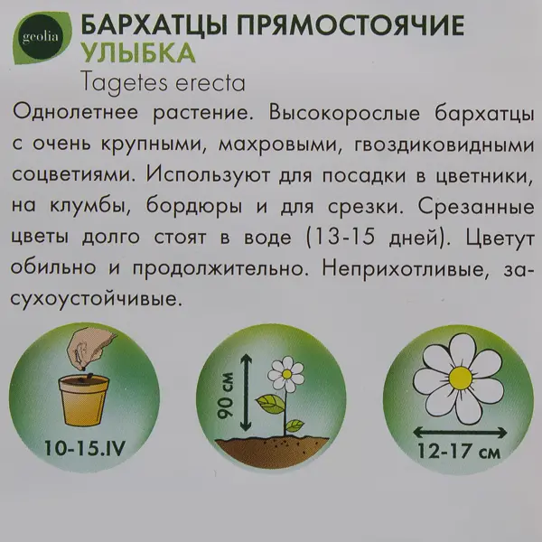 Бархатцы Geolia прямостоящие Улыбка