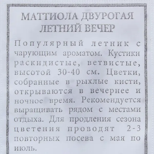 Маттиола Летний вечер» БП