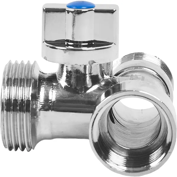 Кран шаровой трёхпроходной MPF 1/2"x3/4"x1/2" с отражателем наружная-внутренняя резьба