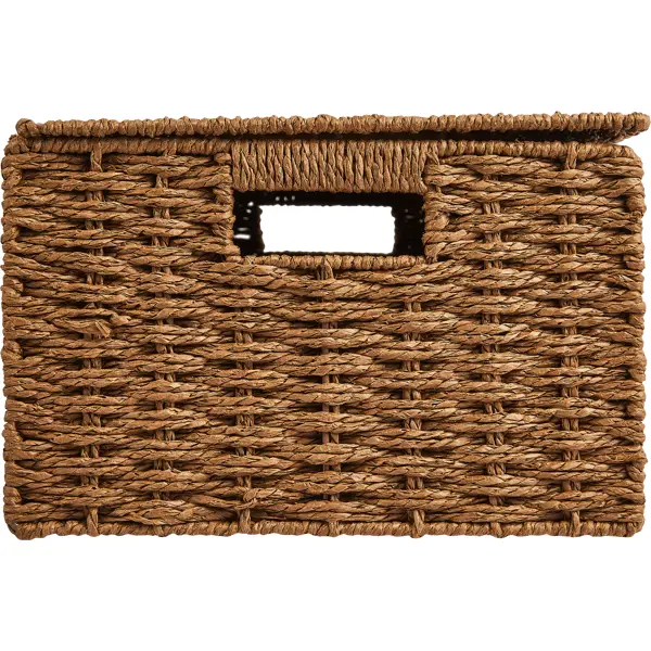 Корзина с крышкой для хранения 38x18x28 см бумага цвет коричневый