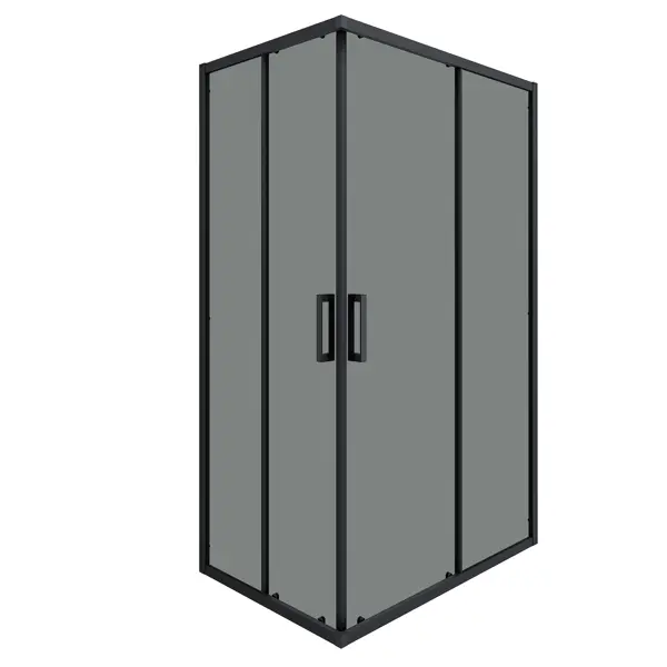 Душевой уголок Март Квадро Black прямоугольный 120x80 см черный профиль тонированное стекло раздвижной