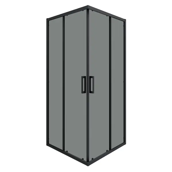 Душевой уголок Март Квадро Black квадратный 90x90 см черный профиль тонированное стекло раздвижной