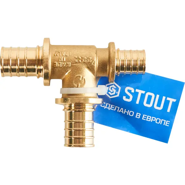 Тройник переходной Stout 25x25x20 мм латунь