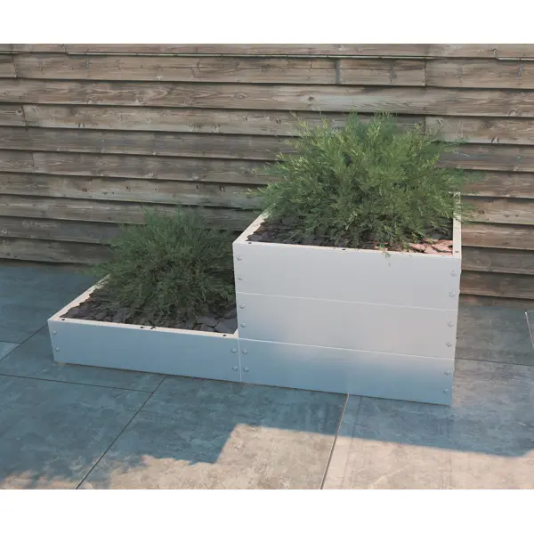 Каскад квадратных клумб 101x15x19 см сталь серый 3 шт